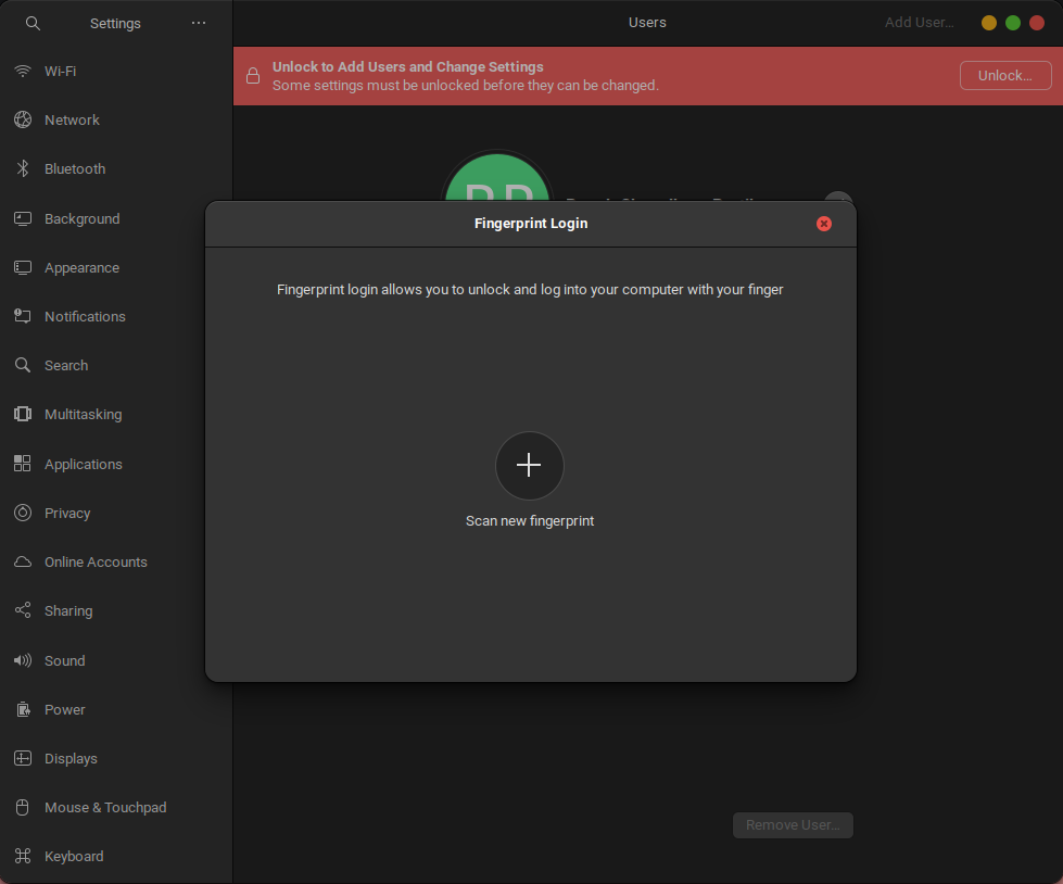 Add New Fingerprint in Ubuntu